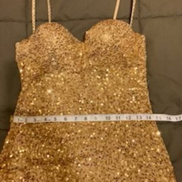 *Roberto Cavalli* Bead & Sequin Sexy Gold Swing Dress Sz. 8 NYE Party - Picture 10 of 17